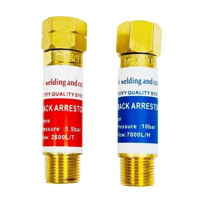 Oogstof-acetyleen flashbackarrestor met een werkdruk van 1,5 bar en 10 bar