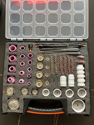 TIG-schommeltocht met gaslens, aluminium spuitstuk, wolfraumelektrode en kapsel