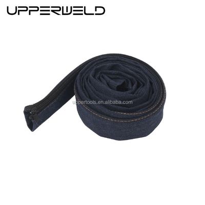 4m TIG Las Torch Cable Cover Met Cowboy Zipper Jacket Stijl Blauw
