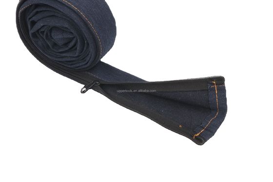 4m TIG Las Torch Cable Cover Met Cowboy Zipper Jacket Stijl Blauw