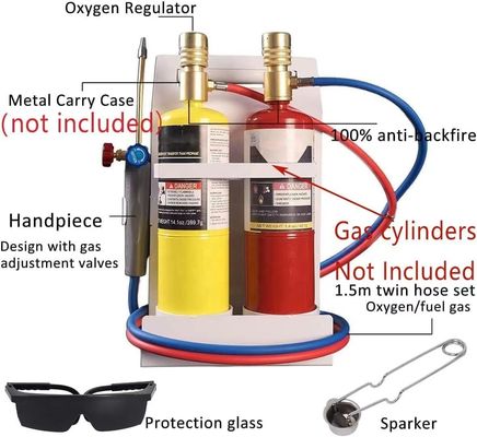 Oxygen MAPP Torch Kit voor solderen en brazen Temperatuur tot 3550C Draagbaar ontwerp